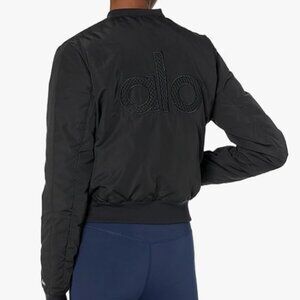 ALO Yoga Black Off Duty Bomber Jacket Small